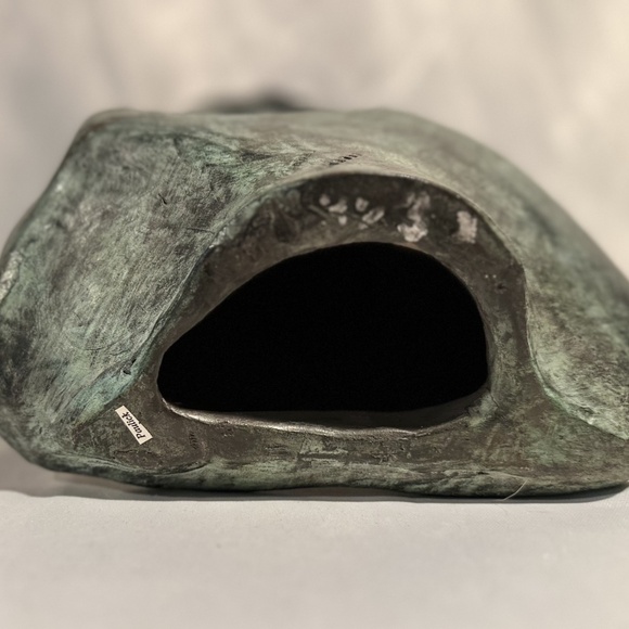 Vintage Maitland Smith Style Ceramic Bust Verdigris Green Grecian Goddess - Picture 9 of 9